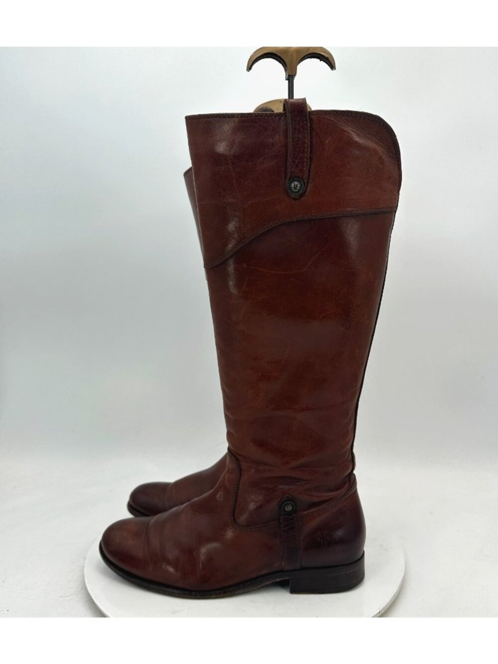 Frye Melissa Button Women Size 7.5B 3470110 Brown Leather Tall Riding Boot